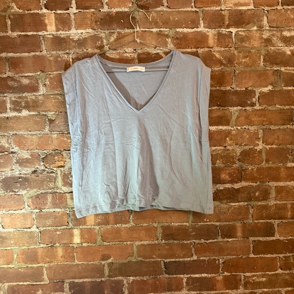 NWOT Mango Mock Sleeve Tee - Picture 2 of 2